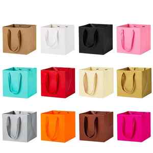 Personalizado barato EE. UU. al por mayor PBPM logotipo de la marca impresa ramo de flores de embalaje Kraft fondo cuadrado bolsas de regalo de papel con asas - Product Image 6