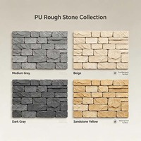 Panneau de pierre irrégulière en PU à texture antique, bloc de château aléatoire pour la décoration paysagère des murs de clôture de cour de villa