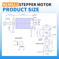 RB NEMA11 Motor Stepper Torsi Tinggi Kecepatan Rendah NEMA Motor Stepper Terintegrasi 3.68v 24V Kontrol Digital untuk Medis