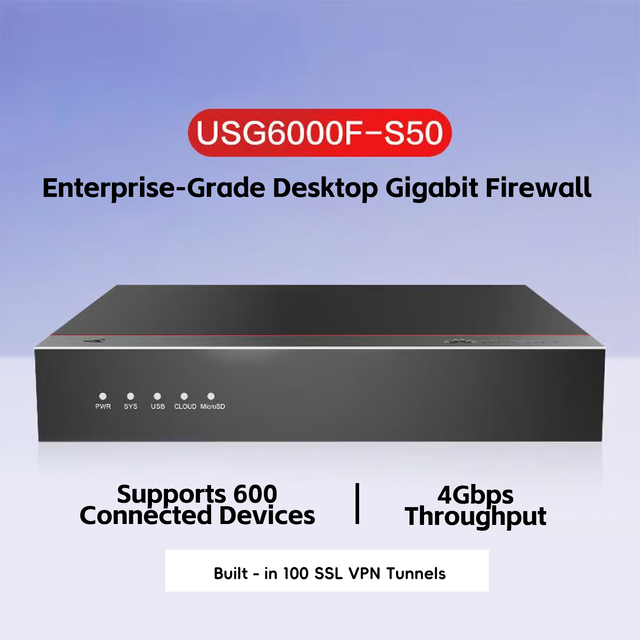 USG6000F-S50-AC Enterprise NGFW AC Host for 600 Users 4Gbps Throughput in Stock for Gov & SME Networks