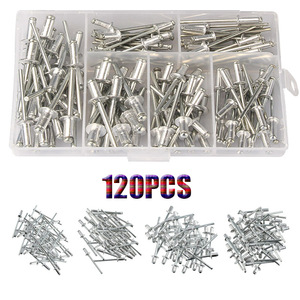 Remaches ciegos de aluminio M3.2 M4 tipo abierto, caja de 120 piezas para la industria de la construcción - Product Image 1