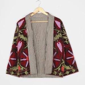 Designer <b>Women</b> <b>Velvet</b> Suzani <b>Jacket</b> Premium Handmade Embroidery Ethnic Boho Vintage Floral Outerwear Boutique Fashion Wholesale - Product Image 3