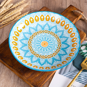 Vendedor caliente estilo bohemio 4 diseño 8 pulgadas platos de cerámica vajilla plato de cena pintado a mano Platos y platos juego de cena de cerámica - Product Image 2