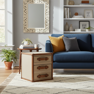 Bone Inlay Console Square Modern Genuine Leather <b>Storage</b> <b>Stools</b> Ottomans Seat Organise Box for Bedroom Living Room - Product Image 3