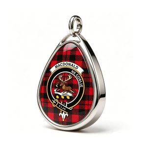 Colgante con el Escudo del Clan MacDonald, Chapado en Plata, Acero Inoxidable, Forma de Lágrima, Diseño Tartán Tradicional, Amuleto de Recuerdo - Product Image 6