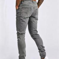 Jean slim vintage taille mi-haute en denim de haute qualité, personnalisable, effet amincissant