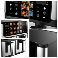 Freidora de Aire de Doble Cesta de Acero Inoxidable con Pantalla Táctil, 2200W, 8L/10L, 12 Menús, Horno Freidora de Aire de Doble Olla