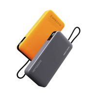 Batterie externe 20 000 mAh avec câble intégré, charge rapide 22,5 W, batterie portable avec indicateur LED, logo personnalisé OEM pour les voyages