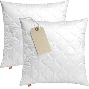 Luxury White Quilted Lumbar Cushion <b>Pillow</b> 50x30cm 400TC Polyester Filled Anti-Dust Mite <b>Decorative</b> Throw <b>Pillow</b> for Sofa - Product Image 1