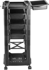 Chariot de salon de coiffure avec roulettes et 4 tiroirs, chariot roulant pour coiffeur, esthéticienne, tatoueur - Product Image 3