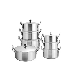 Olla Grande <span class=keywords><strong>de</strong></span> Aluminio <span class=keywords><strong>de</strong></span> Alta Calidad para Sopa y Caldo, con 2 Asas y Tapa, para Cocinas <span class=keywords><strong>de</strong></span> Gas e Inducción, Venta al por Mayor para Papúa Nueva Guinea - Product Image 2