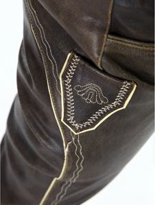 Pantalones de cuero de diseño personalizado para hombre Oktoberfest bávaro Lederhosen bordado cintura media patrón recto antiarrugas - Product Image 4