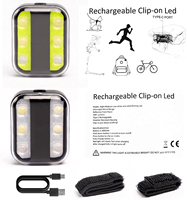 UMIONE Mini Lampe de Course LED Rechargeable USB-C, Lumière d'Avertissement de Sécurité, Étanche IPX5, Portable avec Clip en Tissu, Contrôle Tactile, Intensité Réglable