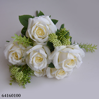 Bouquet de 9 fleurs artificielles en tissu de rose bulgare, moderne, pour la maison, mariage, fête des mères, Pâques, Noël, Nouvel An, rentrée scolaire