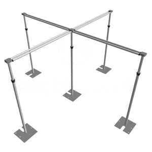 ارتفاع قابل للتعديل أنبوب مربع ومجموعة خلفية ستارة قوس الزفاف الحديد مقسم غرفة أنيقة - Product Image 2