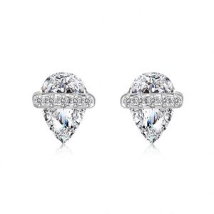 Dylam Tiny Cute Design <b>Fine</b> Jewelry Small 925 Silver 5A Zirconia Sparkle Pear Shape <b>Stud</b> <b>Earrings</b> for Everyday Wear for Women - Product Image 1
