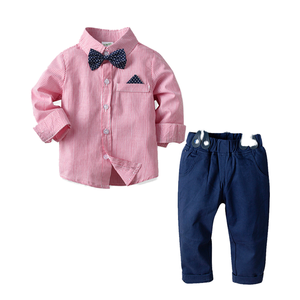 Ensemble chemise à manches courtes en coton rayé et short <span class=keywords><strong>blanc</strong></span> pour garçons quatre pièces vêtements pour enfants et bébés - Product Image 3