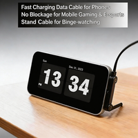DOONJIEY Câble de charge rapide 65W avec support pour téléphone portable iPhone 15/17, tablettes et appareils de jeu USB-A/USB-C en aluminium/nylon