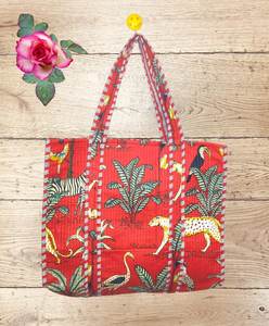 Indian Cotton Quilted Tote <b>Bag</b> Eco Friendly Lightweight Fashion Design Winter/Spring Season Large Laptop <b>Bag</b> - Product Image 5