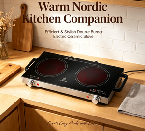 Cuisinière infrarouge portable 1800W à double brûleur, cuisinière électrique à 2 brûleurs avec commandes à bouton pour tous types d'ustensiles de cuisine - Product Image 5