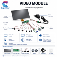 Untuk Modul Kartu Ucapan Video Kertas Seni 7.0 Inci Panel IPS 1024x600 Kontrol Magnet Penyimpanan 1GB LCD Digital Video MP4