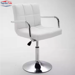 Tabouret de bar moderne en cuir noir rembourré, pivotant, réglable en hauteur, avec repose-pieds, idéal pour les comptoirs de cuisine - Vente en gros - Product Image 2