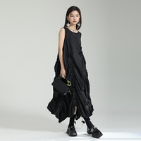 Nouvelle arrivée 2024 Cool et mignon Unique drapé débardeur jupe nouvelle balançoire irrégulière robe d'été pour femmes