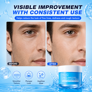 Crème hydratante anti-âge quotidienne pour hommes GHK-Cu Bakuchiol Bounce Cream 50g, fini mat et sans effet pelliculé, vente en gros - Product Image 4