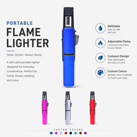Briquet torche à flamme réglable, coupe-vent, rechargeable au gaz butane YIZHENG pour barbecue, cigare, camping en plein air, cuisine