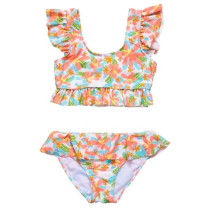 Girls Two Piece Bikini Swimsuits Hawaiian Floral Bathing Suit For