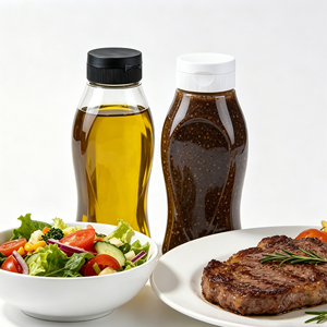 Bouteille à condiments transparente en PET de 450 ml avec bouchon à clapet et valve en silicone, idéale pour la confiture <span class=keywords><strong>maison</strong></span>, le ketchup, la mayonnaise, la sauce salade - Product Image 4