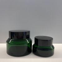 Pot en verre vide pour crème cosmétique, pot en verre à épaule inclinée avec couvercle à vis
