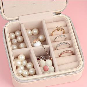 Caja organizadora de joyas de metal con diseño de cinta, múltiples compartimentos, para anillos, tamaño pequeño y delgado, de 2 puertas, ideal para viajes, para él y para ella, para niñas - Product Image 3