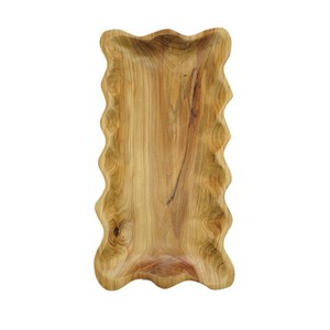 Bandeja Rectangular Hecha a Mano de Madera de Cedro, Color Natural, Diseño Sólido, Para Uso Doméstico, Regalo - Product Image 5
