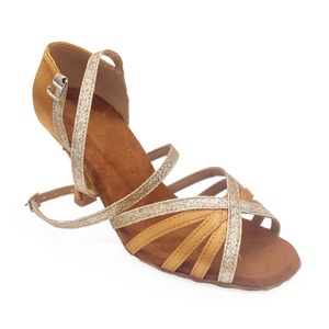 Evkoodance 230414 <span class=keywords><strong>Scarpe</strong></span> da Ballo Latino/Salsa e da Sala Premium per Donna, Tacco Personalizzato, in Raso Marrone Scuro, Taglia 11 - Product Image 2