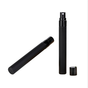 Botella de perfume portátil de vidrio de 10 ml, negra mate, con atomizador, mini botella de viaje vacía con boquilla para fragancias. - Product Image 4