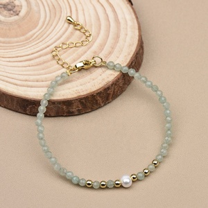 3MM pietra naturale <span class=keywords><strong>rosa</strong></span> opale brasiliano amazzonite turchese ametista e <span class=keywords><strong>perle</strong></span> d'acqua dolce bracciali regolabili per le donne - Product Image 2