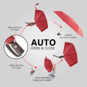 Sombrillas Personalizadas Plegables Automáticas de 3 Secciones con Recubrimiento Negro Impermeable y Logotipo Impreso Publicitario, de Proveedores OEM a Precios Económicos - Product Image 4