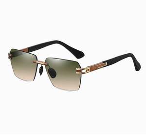 Gafas de Sol Personalizadas con Logotipo, Moda 2025, Montura Retro de Aleación, Lentes Degradadas, Protección UV400, Sin Marco, Cuadradas, para Hombre - Product Image 4
