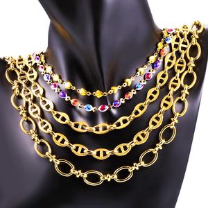 थोक 18k सोने क्यूबा लिंक स्टेनलेस स्टील श्रृंखला हार DIY गहने श्रृंखला गहने निष्कर्ष - Product Image 6