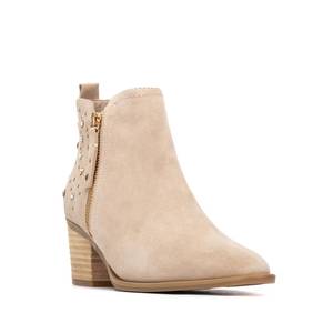 Bottines pour femme Carmela, beige, talon de 5 cm, taille 40, en daim, avec fermeture éclair - Product Image 2