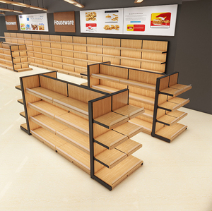 Étagères de supermarché double face personnalisées à usage intensif Support d'affichage en stratifié autoportant à hauteur réglable pour grand magasin - Product Image 2