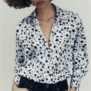 TAOP&ZA Camicia Drappeggiata da Donna Primavera 2024, Nuova Moda in 20 Colori, Blusa Retrò a Maniche Lunghe con Bottoni, Top Chic 2197745 - Product Image 2