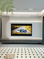Meuble TV moderne en panneaux de particules avec support mural pour salon et appartement - Écologique, durable, rangement personnalisable |   Supports TV
