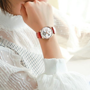 Reloj Mecánico para Mujer Ailang, Tourbillon, Correa de Cuero Genuino de 10 mm, Movimiento Automático, Caja de Aleación, Sin Resistencia al Agua, para Uso Diario - Product Image 3