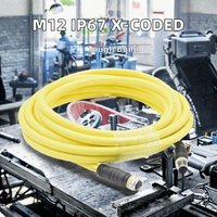 Connecteur de câble industriel étanche IP67 M12 DIN 5 broches à code L, boîtier en nylon, fiche mâle/femelle en cuivre pour soudage, courant nominal 25A