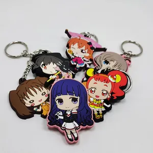 Factory Direct Custom Wholesale Cartoon Anime Figure Silicone Key Ring 2D Rubber Key Chain Soft PVC Keychain