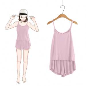 Ohsisa da notte Casual a due pezzi da <span class=keywords><strong>donna</strong></span> <span class=keywords><strong>oversize</strong></span> primavera autunno camicia da notte da <span class=keywords><strong>donna</strong></span> con motivo solido al ginocchio - Product Image 3