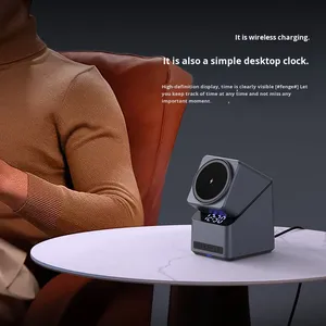 Base de Carga Inalámbrica Magnética Giratoria 4 en 1 Tipo-C de 15W para Escritorio, para Auriculares, para iPhone, para Reloj Inteligente con Carga Rápida - Product Image 3