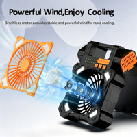 Ventilateur d'extérieur rechargeable à double panneau solaire, vitesse du vent réglable, lampe LED anti-moustiques, charge d'urgence, ventilateur de camping